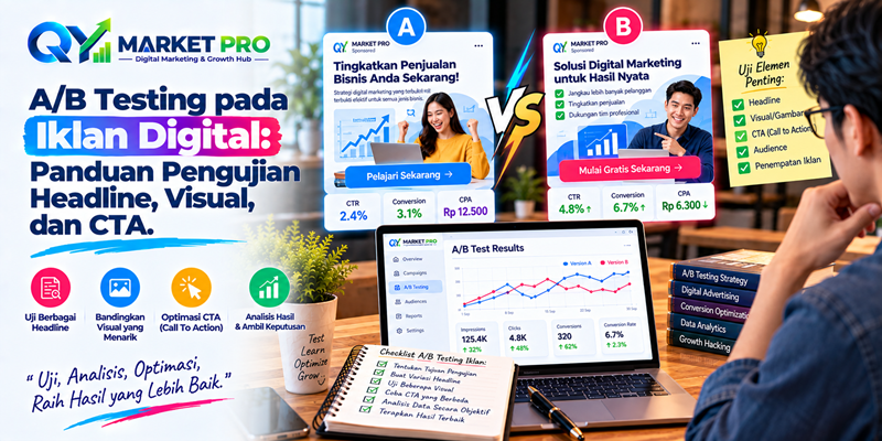 A/B Testing pada Iklan Digital: Panduan Pengujian Headline, Visual dan CTA